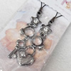 Mobile Decoration, Zinc Alloy Pendant, Pendant: about 17mm wide, Rope: about 6cm, Sold by Pair