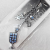 Mobile Decoration, Zinc Alloy Pendant, Pendant: about 13mm wide, Rope: about 6cm, Sold by PC