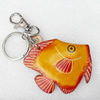 Zinc Alloy keyring Jewelry Key Chains, Cowhide Leather, Pendant: about 63mm wide, Length:10.5cm, Sold by PC