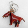 Zinc Alloy keyring Jewelry Key Chains, Cowhide Leather, Pendant: about 68mm wide, Length:9cm, Sold by PC