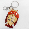 Zinc Alloy keyring Jewelry Key Chains, Cowhide Leather, Pendant: about 43mm wide, Length:11.5cm, Sold by PC