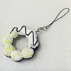 Mobile Decoration, PU Leather, Chain: about 60mm long, Pendant: about 48mm wide, Sold by PC