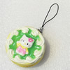 Mobile Decoration, PU Leather, Chain: about 60mm long, Pendant: about 42mm wide, Sold by PC
