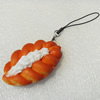 Mobile Decoration, PU Leather, Chain: about 60mm long, Pendant: about 30mm wide, Sold by PC