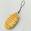 Mobile Decoration, PU Leather, Chain: about 60mm long, Pendant: about 27mm wide, Sold by PC