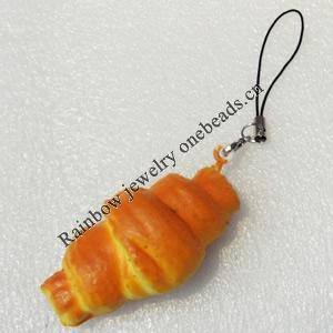 Mobile Decoration, PU Leather, Chain: about 60mm long, Pendant: about 31mm wide, Sold by PC