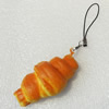 Mobile Decoration, PU Leather, Chain: about 60mm long, Pendant: about 31mm wide, Sold by PC