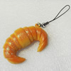 Mobile Decoration, PU Leather, Chain: about 60mm long, Pendant: about 36mm wide, Sold by PC