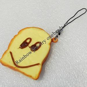 Mobile Decoration, PU Leather, Chain: about 60mm long, Pendant: about 38mm wide, Sold by PC