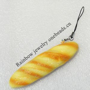Mobile Decoration, PU Leather, Chain: about 60mm long, Pendant: about 25mm wide, Sold by PC