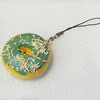 Mobile Decoration, PU Leather, Chain: about 60mm long, Pendant: about 44mm wide, Sold by PC