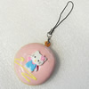 Mobile Decoration, PU Leather, Chain: about 60mm long, Pendant: about 43mm wide, Sold by PC