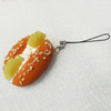 Mobile Decoration, PU Leather, Chain: about 60mm long, Pendant: about 35mm wide, Sold by PC