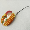 Mobile Decoration, PU Leather, Chain: about 60mm long, Pendant: about 35mm wide, Sold by PC