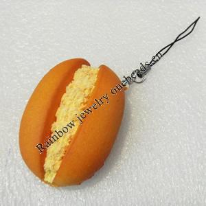 Mobile Decoration, PU Leather, Chain: about 60mm long, Pendant: about 35mm wide, Sold by PC