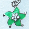 Zinc Alloy Enamel Pendant, Nickel-free & Lead-free, A Grade Flower 18x16mm, Sold by PC  