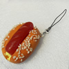 Mobile Decoration, PU Leather, Chain: about 60mm long, Pendant: about 35mm wide, Sold by PC