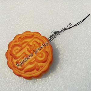 Mobile Decoration, PU Leather, Chain: about 60mm long, Pendant: about 50mm wide, Sold by PC