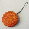 Mobile Decoration, PU Leather, Chain: about 60mm long, Pendant: about 50mm wide, Sold by PC