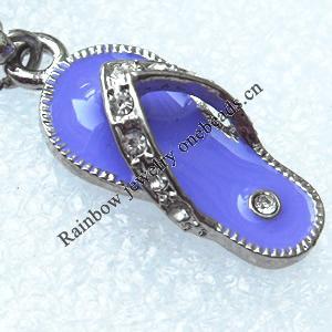 Zinc Alloy Enamel Charm/Pendant with Crystal, Nickel-free & Lead-free, A Grade Shoes 29x13mm, Sold by PC  