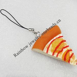 Mobile Decoration, PU Leather, Chain: about 60mm long, Pendant: about 40mm wide, Sold by PC