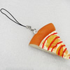 Mobile Decoration, PU Leather, Chain: about 60mm long, Pendant: about 40mm wide, Sold by PC