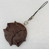 Mobile Decoration, PU Leather, Chain: about 60mm long, Pendant: about 42mm wide, Sold by PC