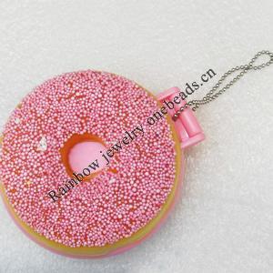 Mobile Decoration, PU Leather with mirror, Chain: about 60mm long, Pendant: about 61mm wide, Sold by PC