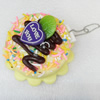 Mobile Decoration, PU Leather with mirror, Chain: about 60mm long, Pendant: about 80mm wide, Sold by PC