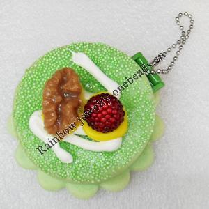 Mobile Decoration, PU Leather with mirror, Chain: about 60mm long, Pendant: about 80mm wide, Sold by PC