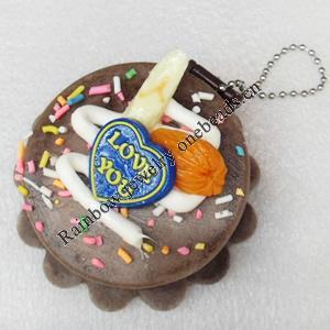 Mobile Decoration, PU Leather with mirror, Chain: about 60mm long, Pendant: about 80mm wide, Sold by PC