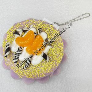 Mobile Decoration, PU Leather with mirror, Chain: about 60mm long, Pendant: about 80mm wide, Sold by PC