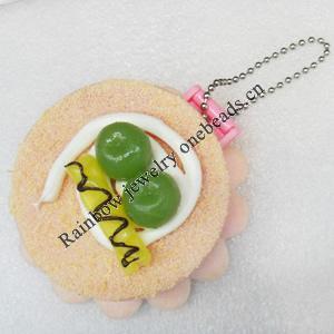 Mobile Decoration, PU Leather with mirror, Chain: about 60mm long, Pendant: about 80mm wide, Sold by PC