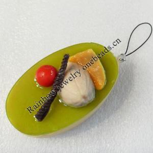 Mobile Decoration, PU Leather, Chain: about 60mm long, Pendant: about 48mm wide, Sold by PC