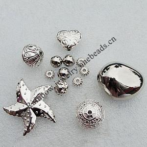 Jewelry Findings CCB Plastic Beads Silver Color, Mix Style, 8mm-42mm, Sold by Bag