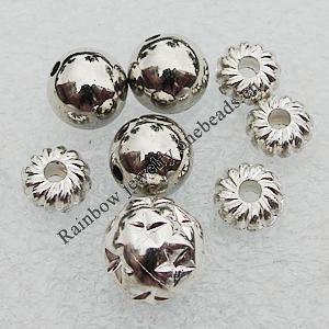 Jewelry Findings CCB Plastic Beads Silver Color, Mix Style, 8mm-1mm, Sold by Bag