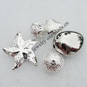 Jewelry Findings CCB Plastic Beads Silver Color, Mix Style, 22x18mm-42mm, Sold by Bag