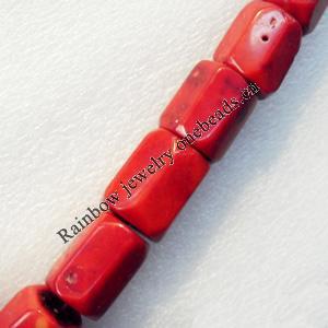 Corals Beads, Faceted Tube, 19x24mm, Hole:Approx 1mm, Sold by KG