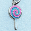 Zinc Alloy Enamel Pendant, Nickel-free & Lead-free, A Grade Candy 15x8mm, Sold by PC  