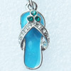 Zinc Alloy Enamel Charm/Pendant with Crystal, Nickel-free & Lead-free, A Grade Shoes 34x10mm, Sold by PC  