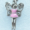 Zinc Alloy Enamel Charm/Pendant with Crystal, Nickel-free & Lead-free, A Grade 15x13mm, Sold by PC  