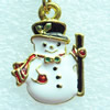 Zinc Alloy Enamel Pendant, Nickel-free & Lead-free, A Grade Snowman 23x17mm, Sold by PC