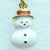 Zinc Alloy Enamel Pendant, Nickel-free & Lead-free, A Grade Snowman 23x13mm, Sold by PC  