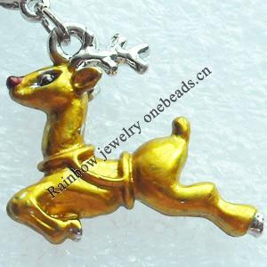 Zinc Alloy Enamel Pendant, Nickel-free & Lead-free, A Grade Deer 26x20mm, Sold by PC  