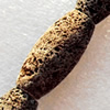 Natural Lava Beads, Oval, 12x28mm, Hole:1mm, Sold by KG
