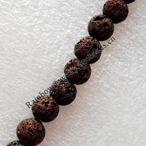 Natural Lava Beads, Round, 8mm, Hole:1mm, Sold per 16-inch Strand