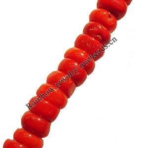 Corals Beads, Rondelle, 12x6-15x6mm, Hole:Approx 1mm, Sold by KG