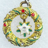 Zinc Alloy Enamel Charm/Pendant with Crystal, Nickel-free & Lead-free, A Grade 25mm, Sold by PC  