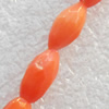 Corals Beads, Faceted Bicone, 5x8mm, Hole:Approx 1mm, Sold per 16-inch Strand