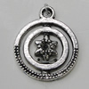 Pendant Zinc Alloy Jewelry Findings Lead-free, 18x15mm Hole:2mm, Sold by Bag